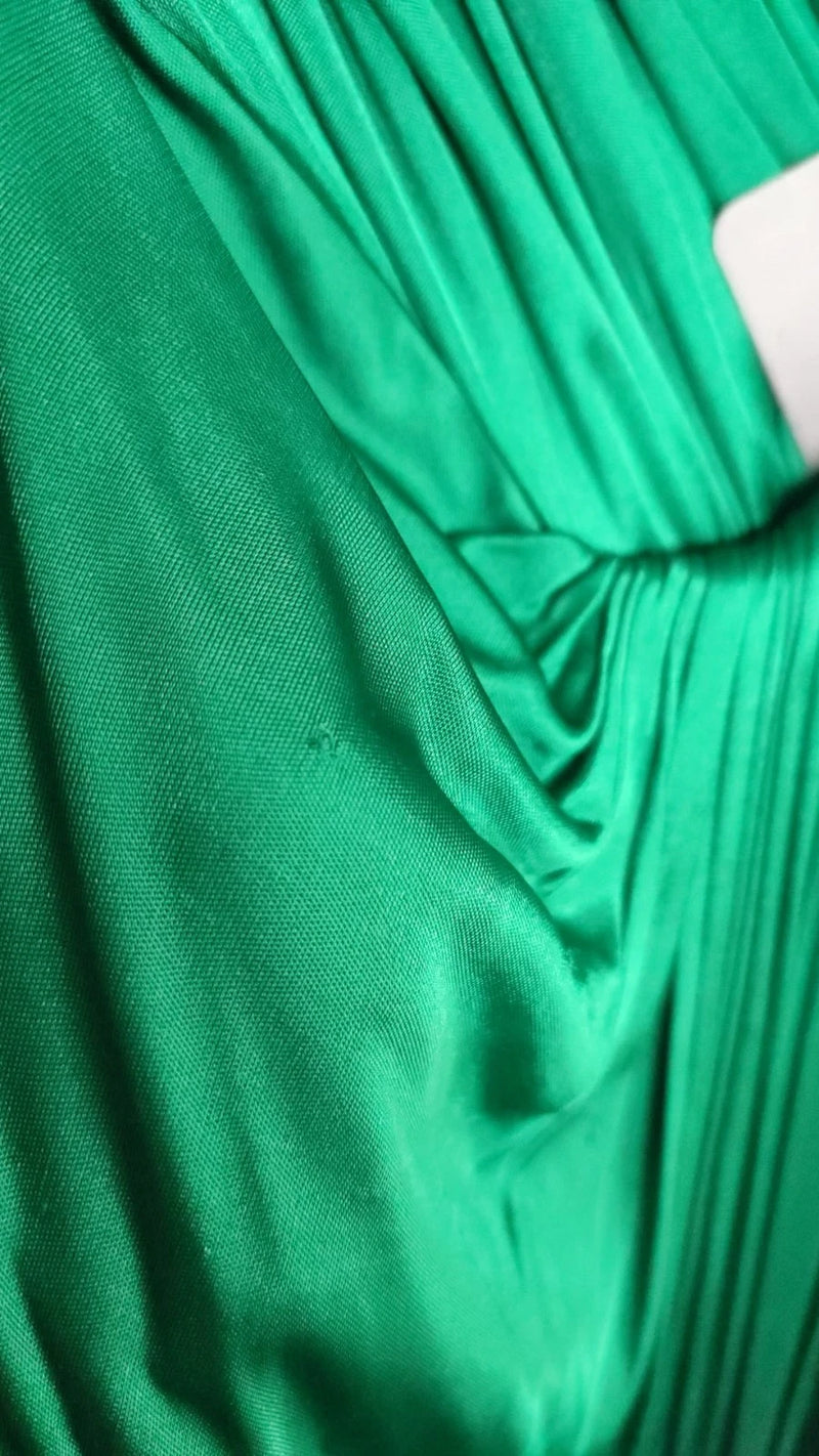 Dolce & Gabbana Dark Green Viscose Long Sleeve Midi Dress