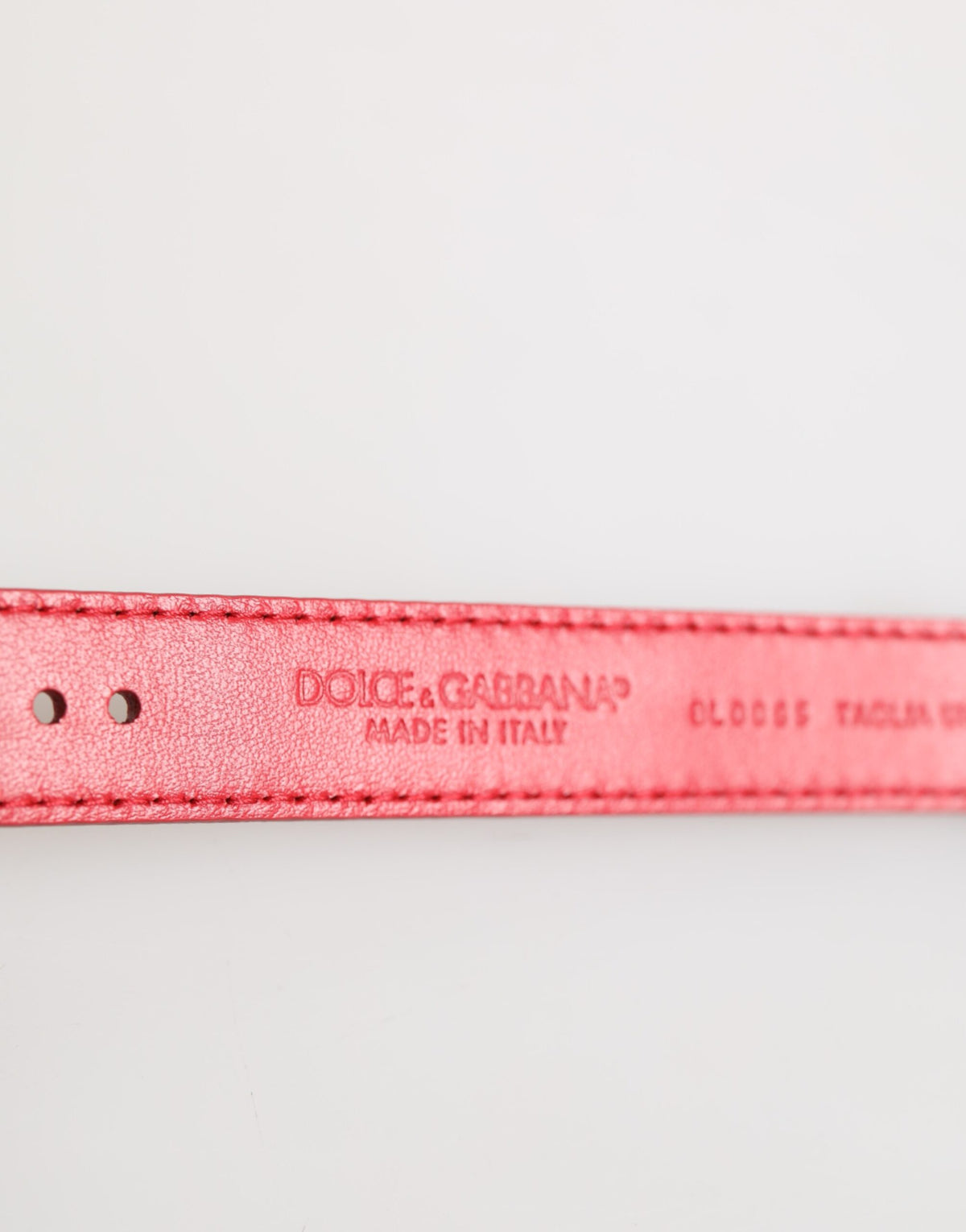 Dolce & Gabbana Red Exotic Leather Gold Tone Metal Buckle Armband