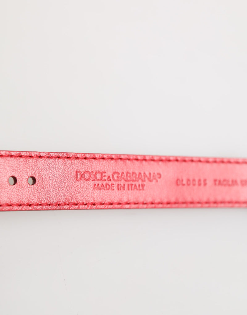 Dolce & Gabbana Red Exotic Leather Gold Tone Metal Buckle Armband