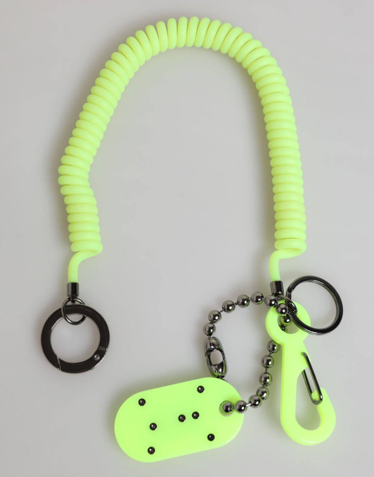 Dolce & Gabbana Green Springy Key Holder DG Logo Keychain