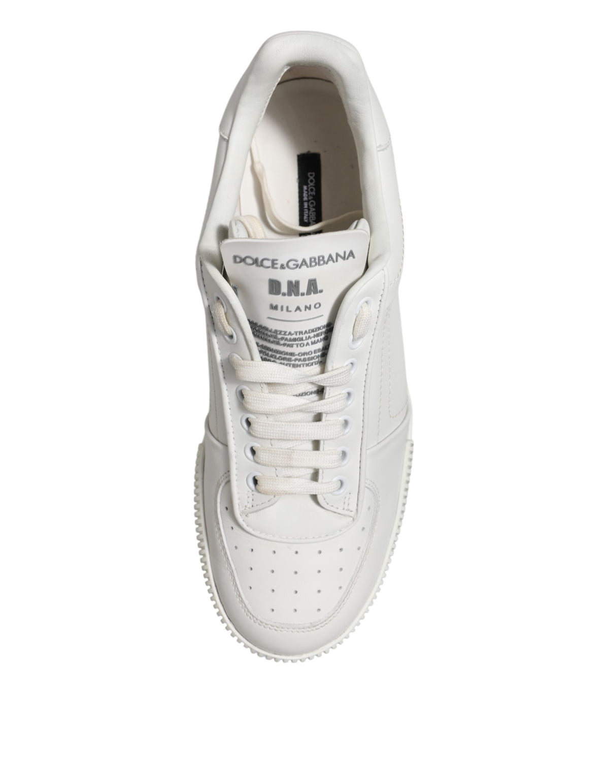 Dolce & Gabbana White Miami Leather Low Top Sneakers