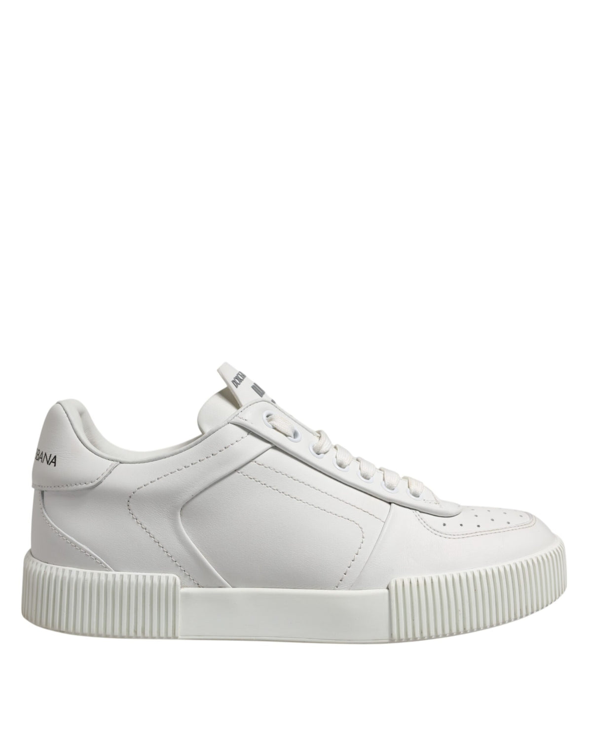 Dolce & Gabbana White Miami Leather Low Top Sneakers