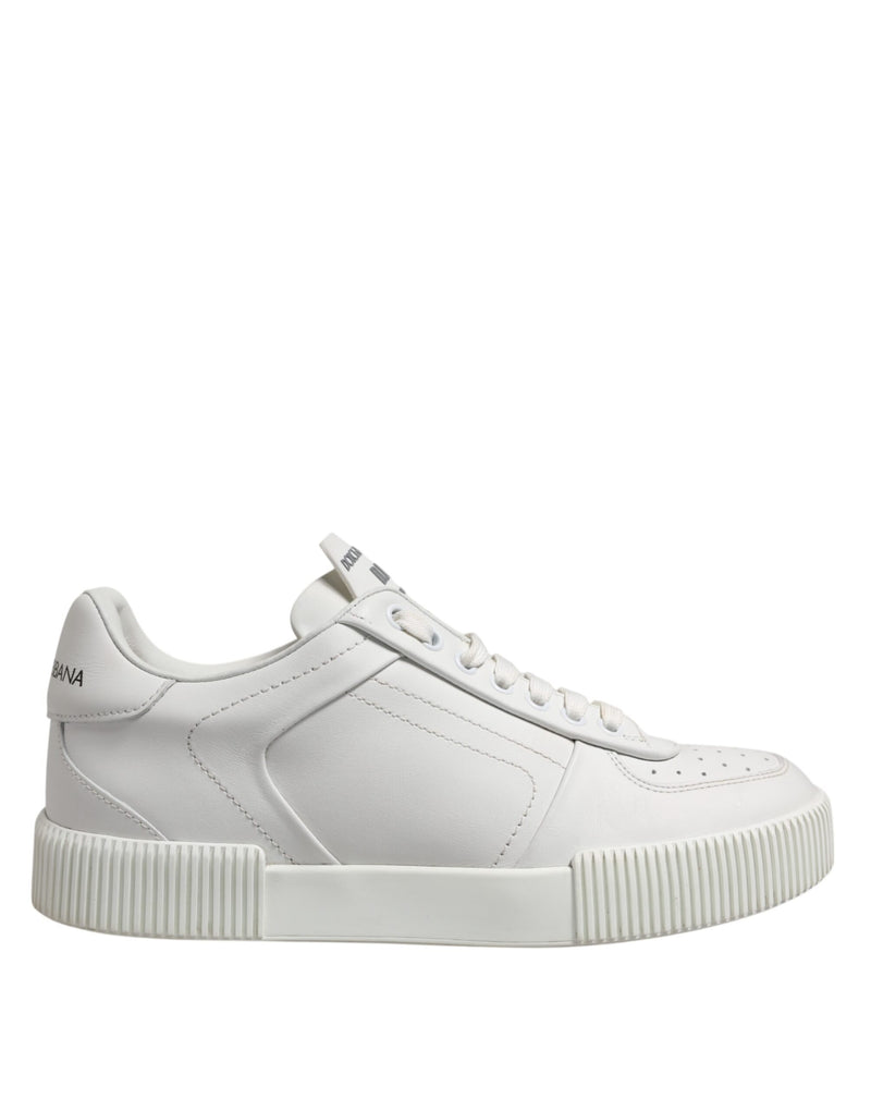 Dolce & Gabbana White Miami Leather Low Top Sneakers