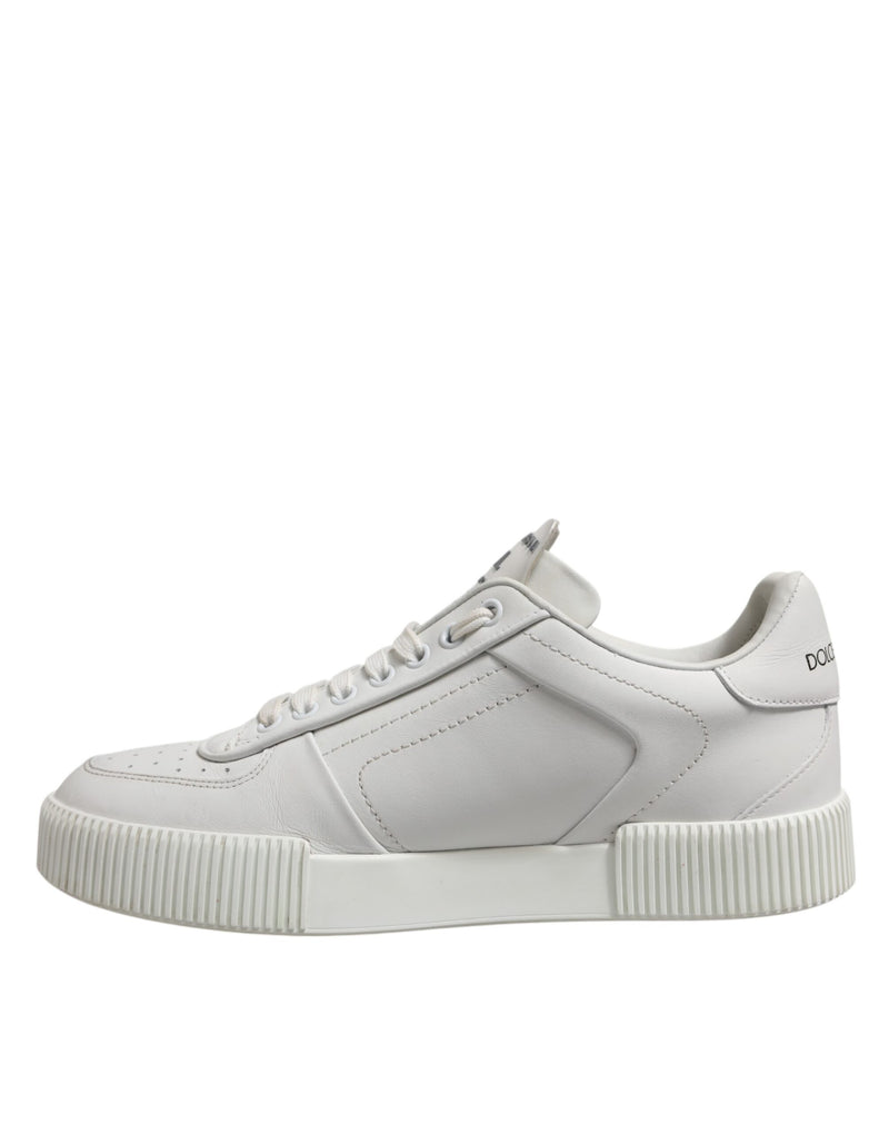 Dolce & Gabbana White Miami Leather Low Top Sneakers