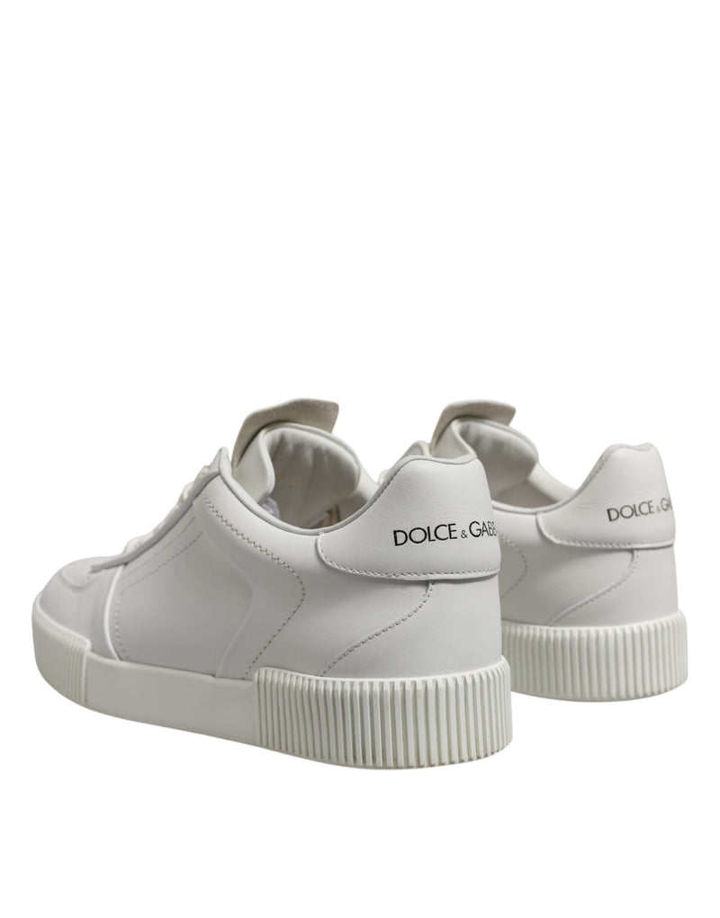 Dolce & Gabbana White Miami Leather Low Top Sneakers