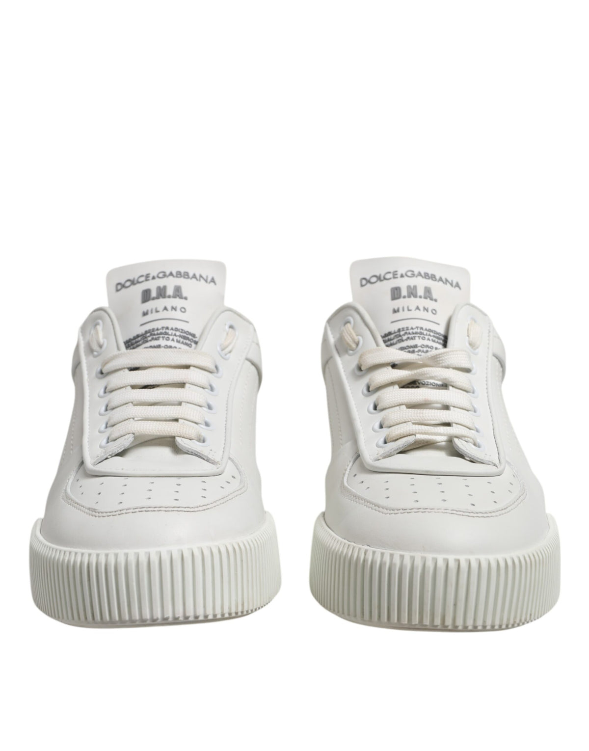 Dolce & Gabbana White Miami Leather Low Top Sneakers