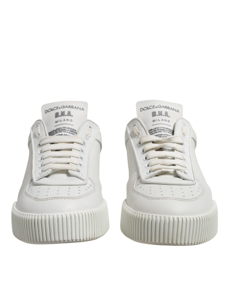Dolce & Gabbana White Miami Leather Low Top Sneakers