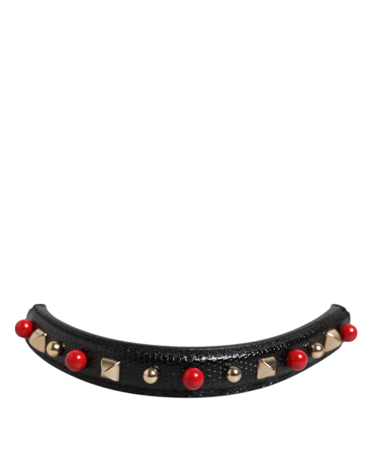 Dolce & Gabbana Black Embellished Leather Shoulder Strap
