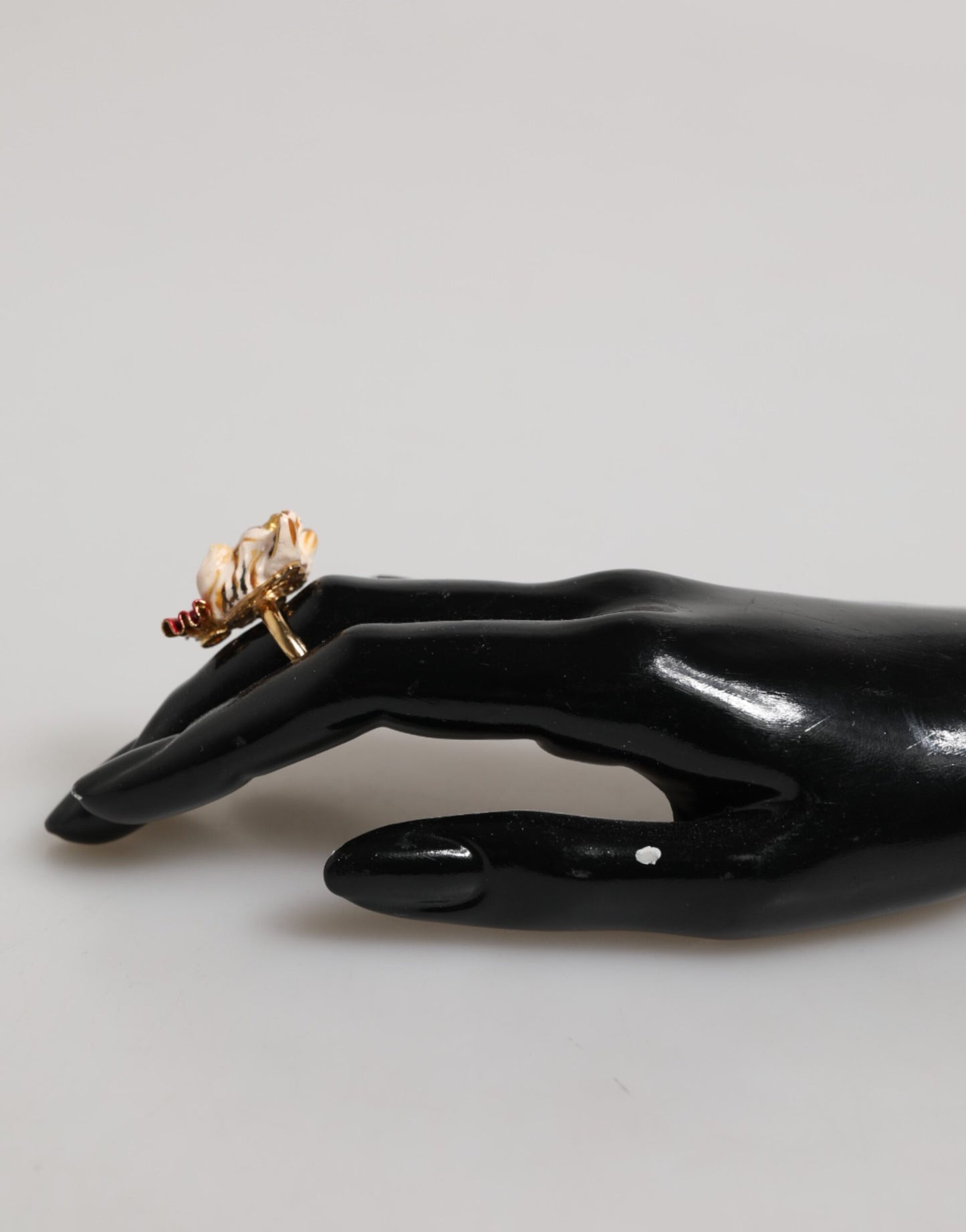 Dolce & Gabbana Gouden Messing Hars Beige Honden Huisdier Accessoire Ring