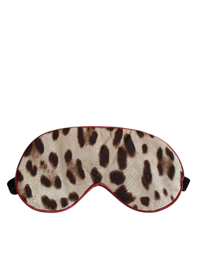 Dolce & Gabbana Brown Leopard Print Silk Sleep Eye Mask