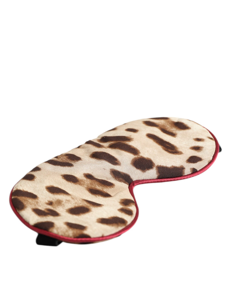 Dolce & Gabbana Brown Leopard Print Silk Sleep Eye Mask