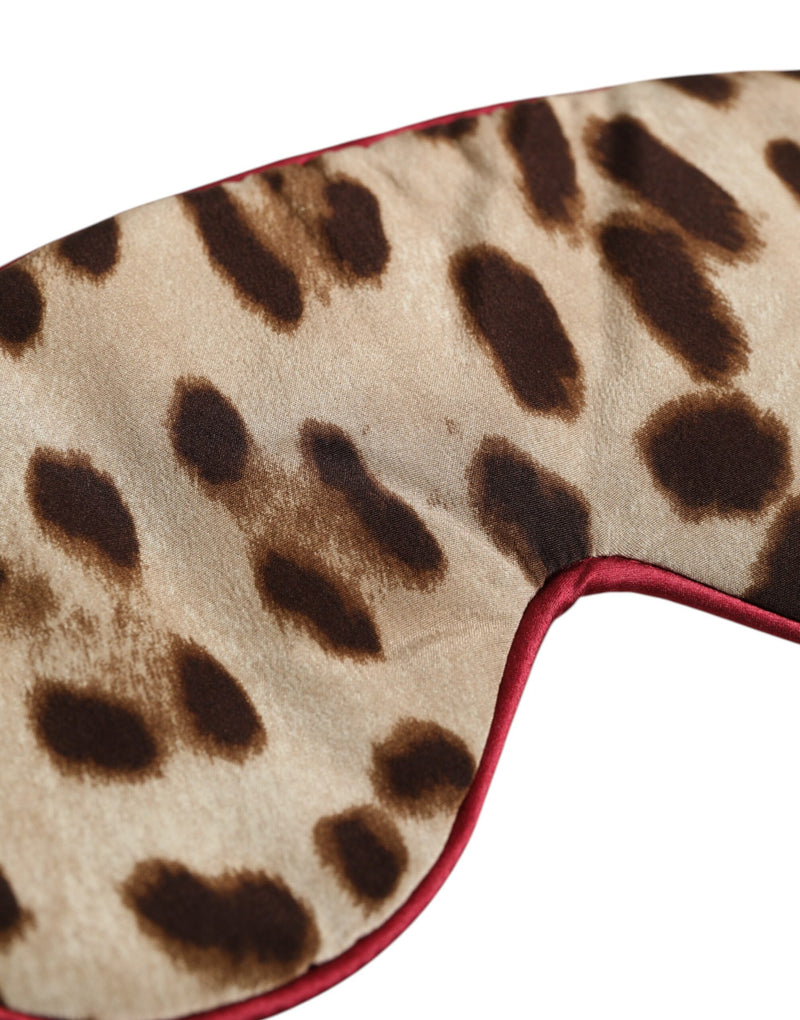 Dolce & Gabbana Brown Leopard Print Silk Sleep Eye Mask