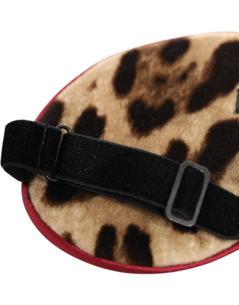 Dolce & Gabbana Brown Leopard Print Silk Sleep Eye Mask