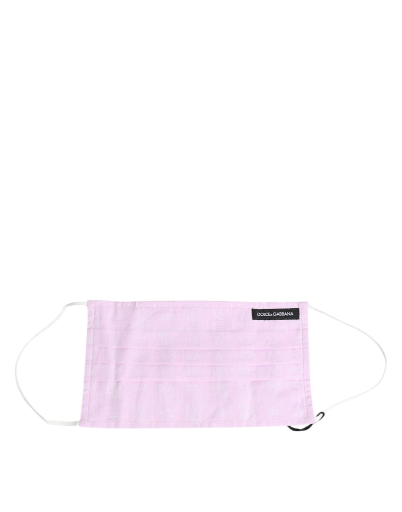 Dolce & Gabbana Masque en Coton Rose avec Élastiques Logo