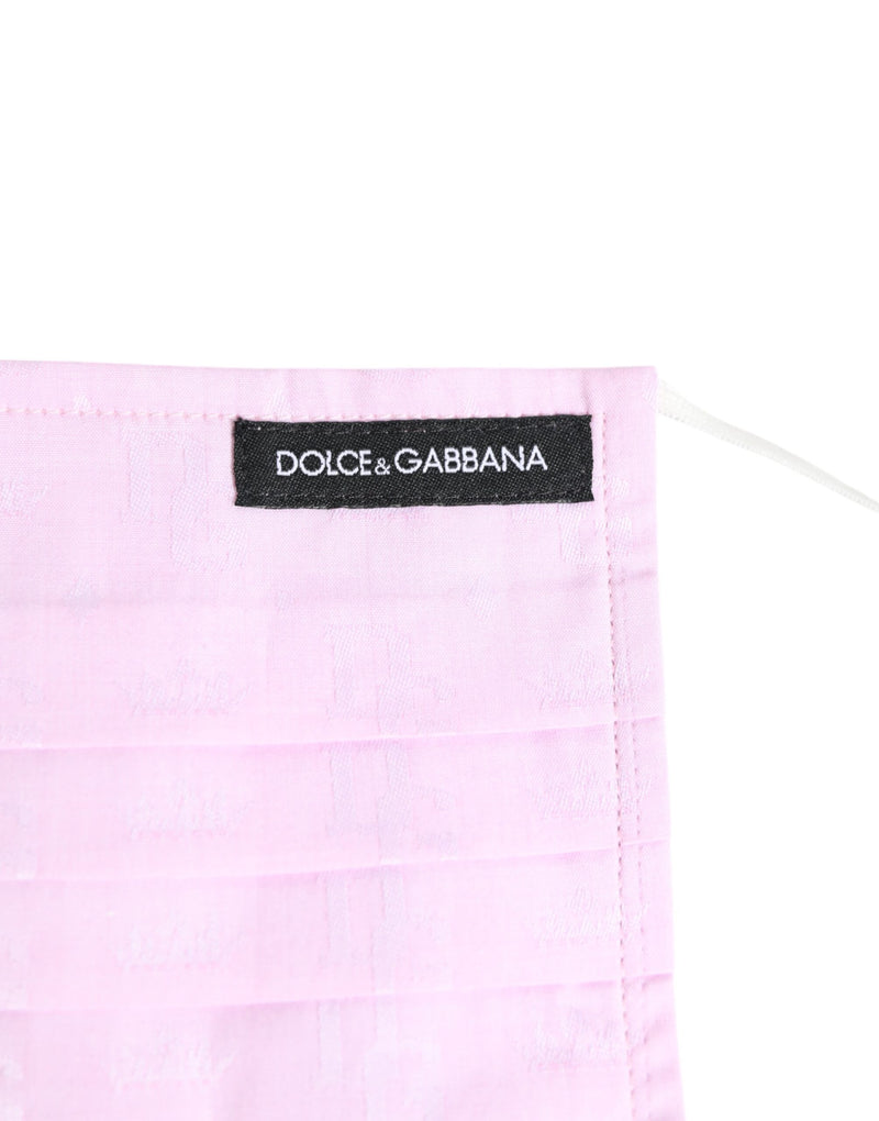Dolce & Gabbana Masque en Coton Rose avec Élastiques Logo
