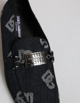 Dolce & Gabbana Blue Logo Cotton Loafers for Men