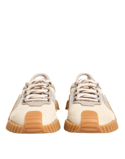 Dolce & Gabbana Beige Lace Up Low Top NS1 Men Sneakers Shoes