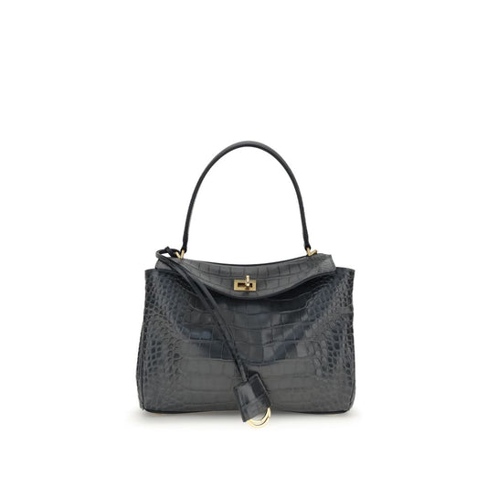Balenciaga Rodeo schoudertas van leer met krokodillenprint