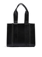 Chloé Zwarte Woody Leren Medium Tote Bag met Geborduurd Logo