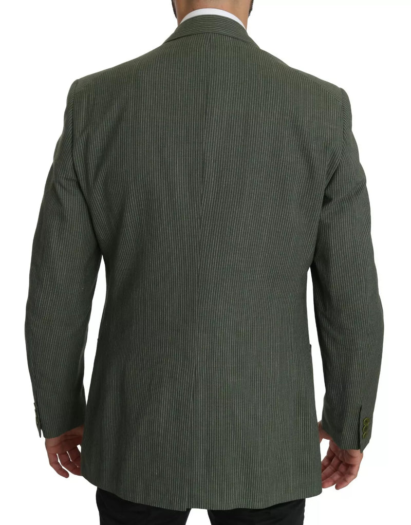 Romeo Gigli Veste en Lin Vert à Boutonnage Simple