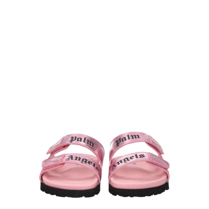 Palm Angels Roze Lederen Slippers Sandalen