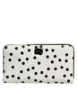 Dolce & Gabbana White Black Dotted Leather Zip Around Continental Wallet