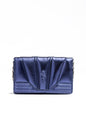 Sac Ferrari Metal bleu GT en cuir verni avec chaîne