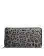 Portefeuille continental zippé Dolce &amp; Gabbana en cuir léopard noir et gris