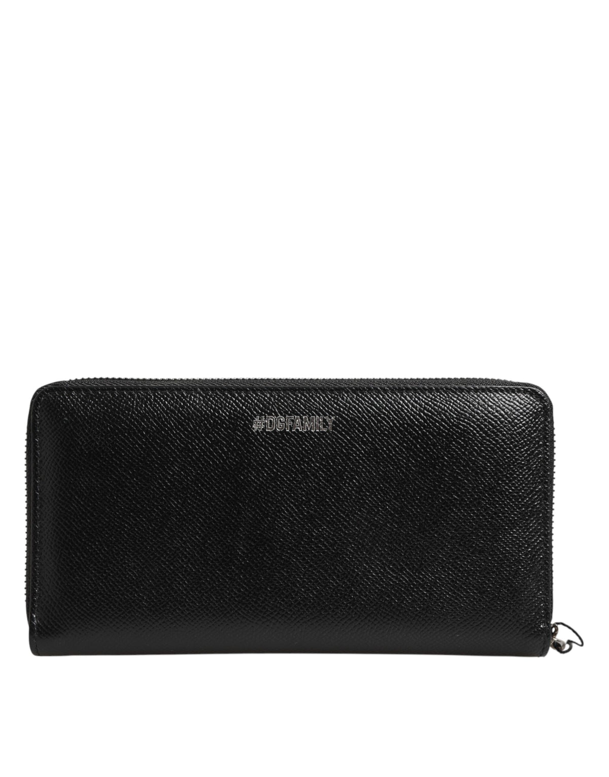 Portefeuille continental zippé en cuir noir Dolce &amp; Gabbana pour homme #DGFAMILY
