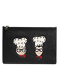 Pochette homme en cuir noir Dolce & Gabbana #DGFAMILY, ornements.