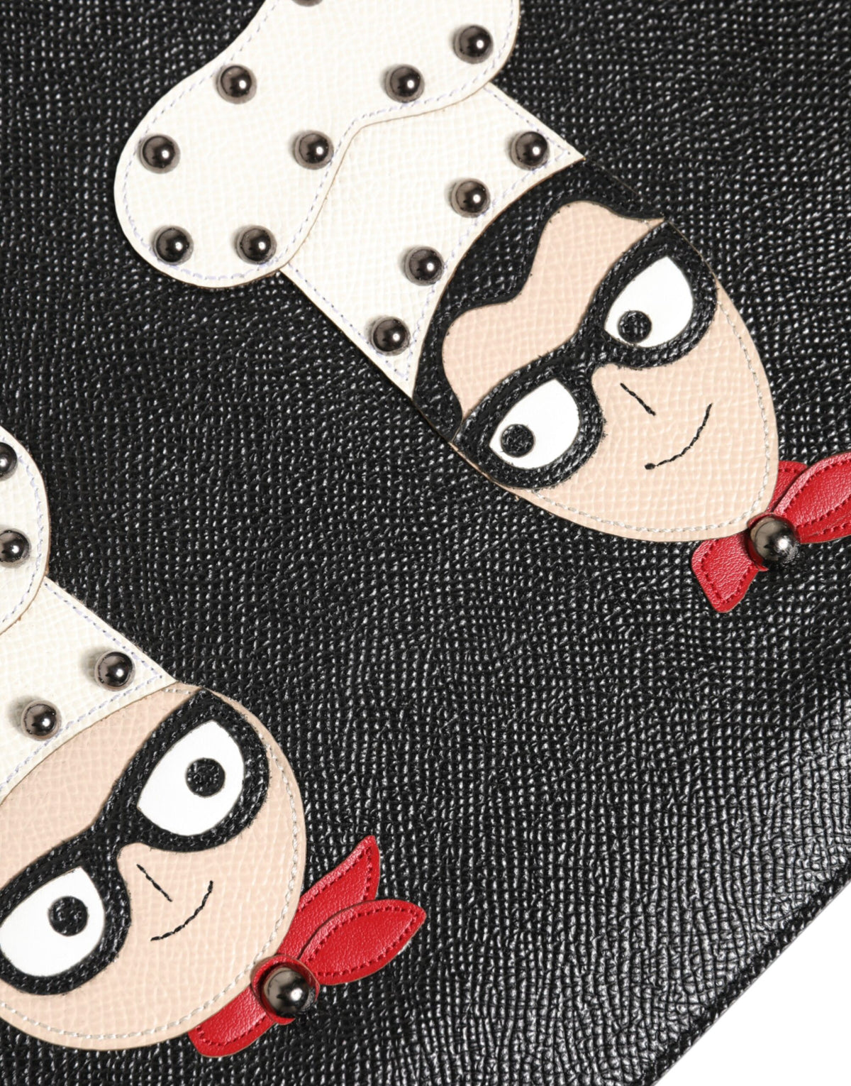 Pochette homme en cuir noir Dolce & Gabbana #DGFAMILY, ornements.