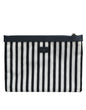 Dolce & Gabbana Black White Striped Logo Plaque Clutch Pouch Bag