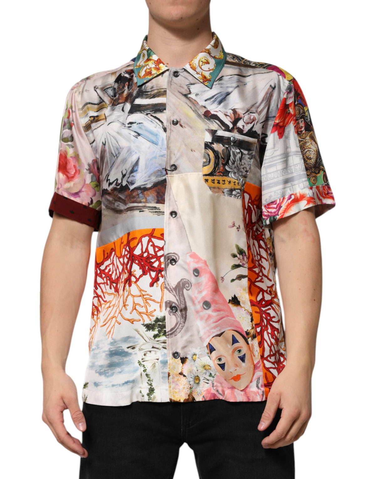 Chemise hawaïenne décontractée multicolore à imprimé coquillages de Dolce &amp; Gabbana