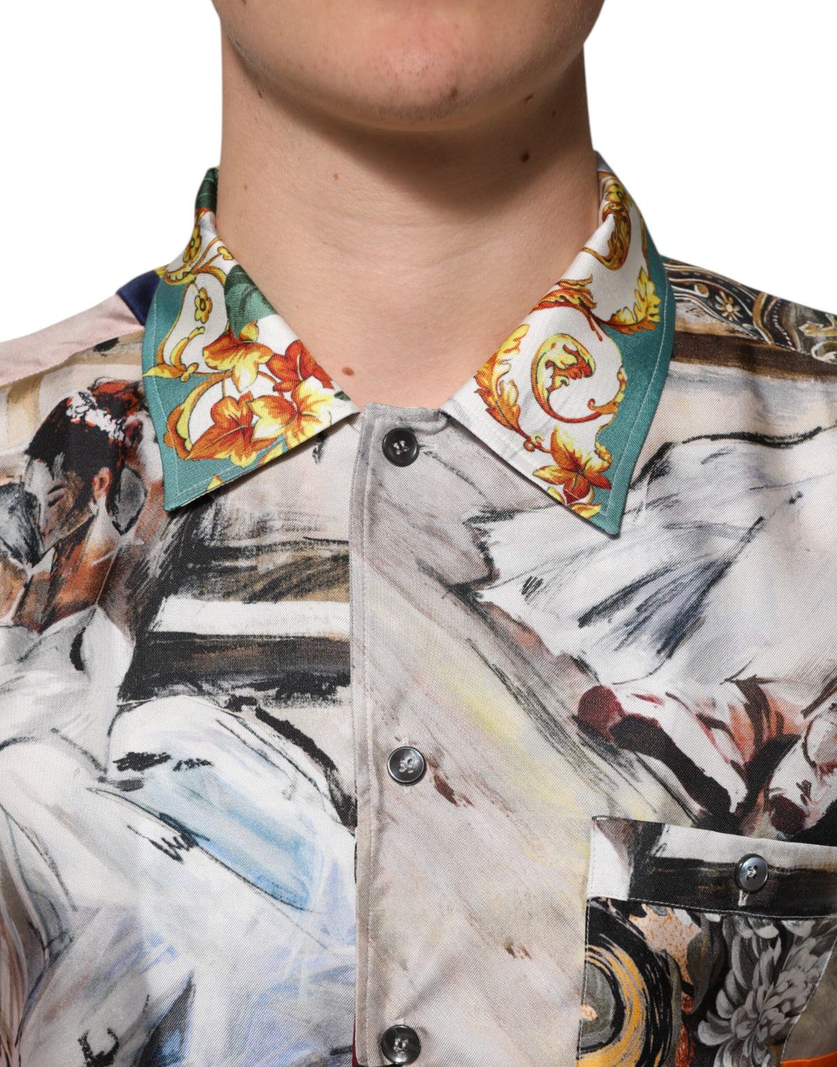 Chemise hawaïenne décontractée multicolore à imprimé coquillages de Dolce &amp; Gabbana