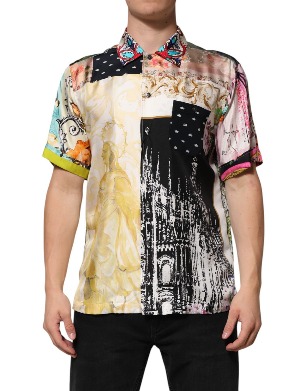 Chemise décontractée à boutons multicolores à imprimé de Dolce &amp; Gabbana