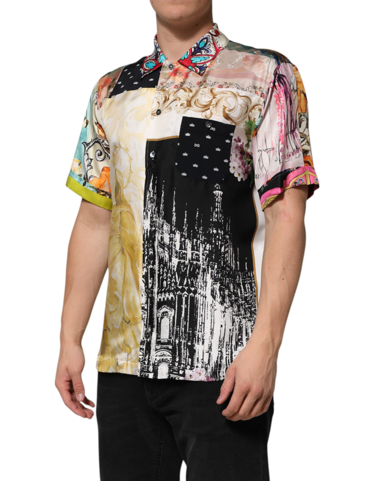 Chemise décontractée à boutons multicolores à imprimé de Dolce &amp; Gabbana