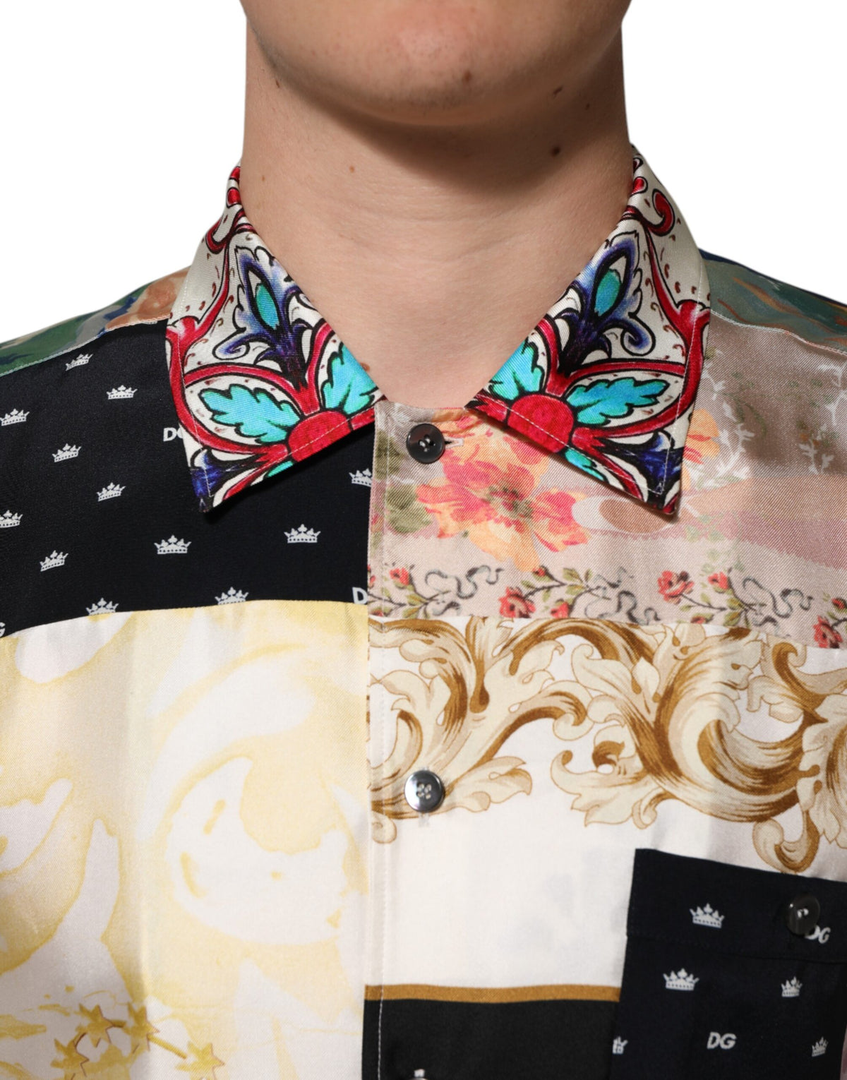 Chemise décontractée à boutons multicolores à imprimé de Dolce &amp; Gabbana