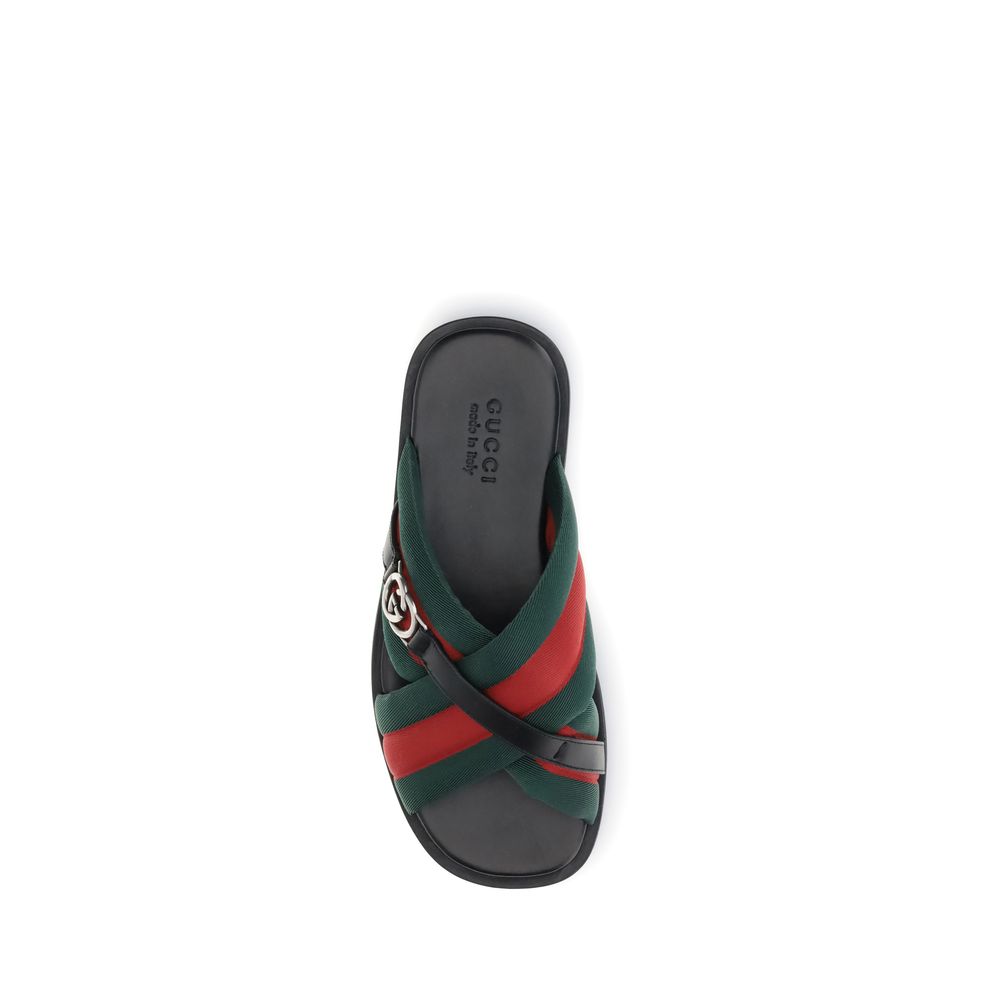 Sandales Gucci Web avec logo GG entrelacé