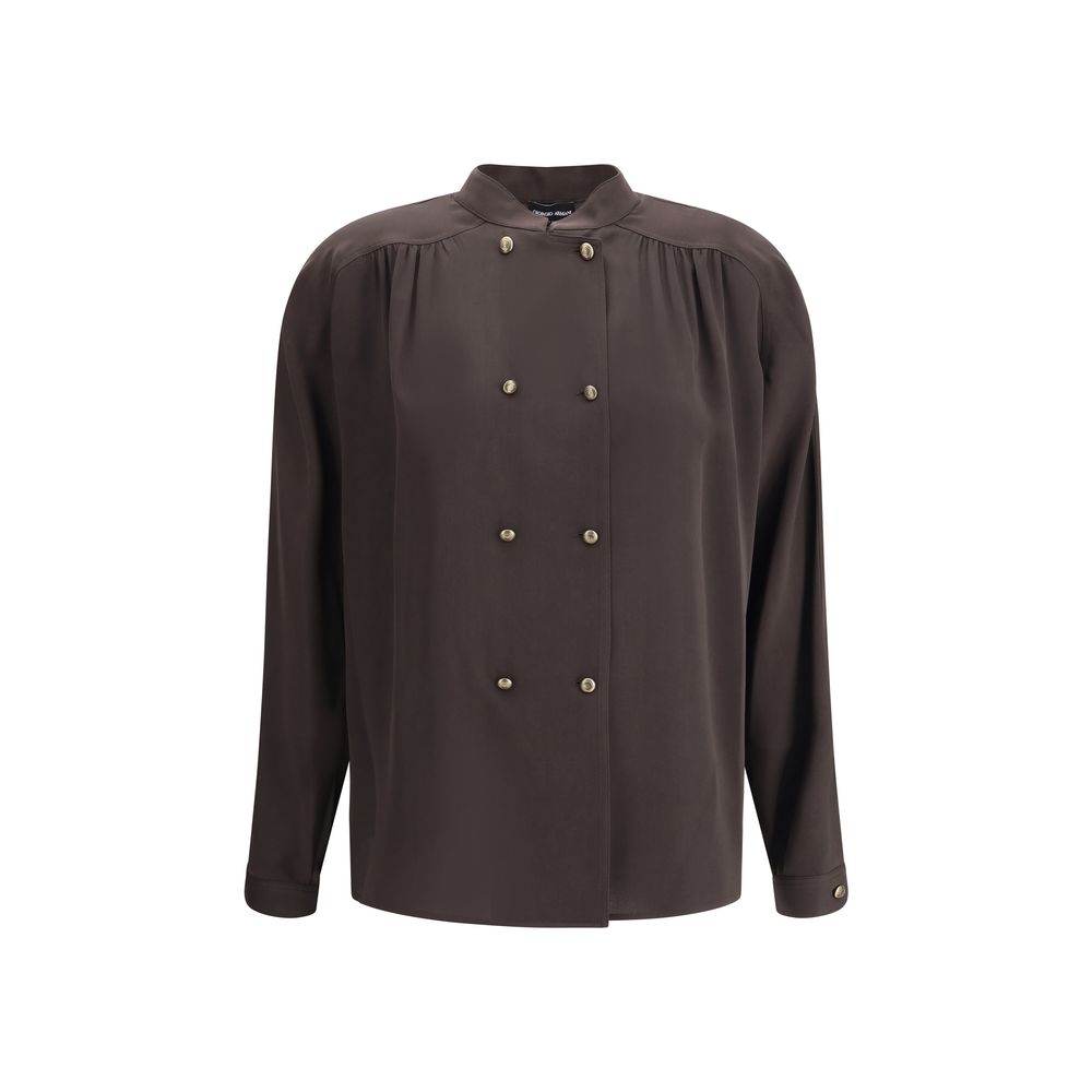 Chemise en soie à double boutonnage de Giorgio Armani