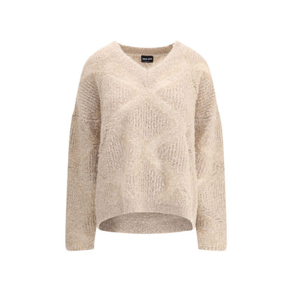 Pull en cachemire et alpaga à col en V de Giorgio Armani