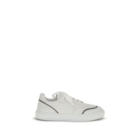 Brunello Cucinelli Leather Sneakers with Shiny Details