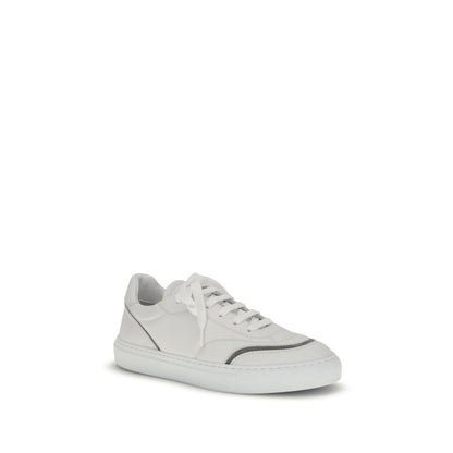 Brunello Cucinelli Leather Sneakers with Shiny Details
