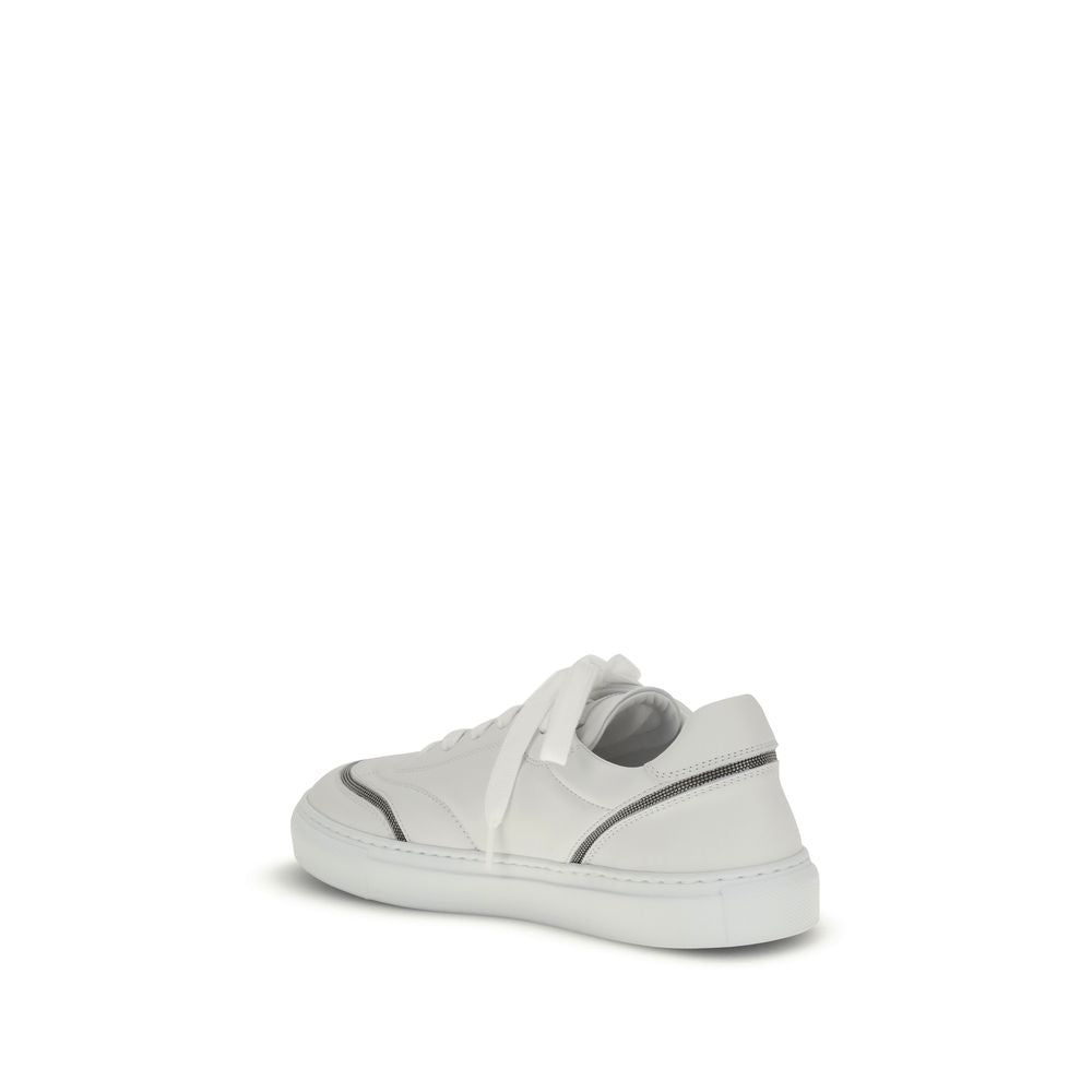 Brunello Cucinelli Leather Sneakers with Shiny Details