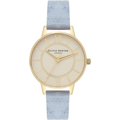 Montre Olivia Burton en cuir artificiel bleu