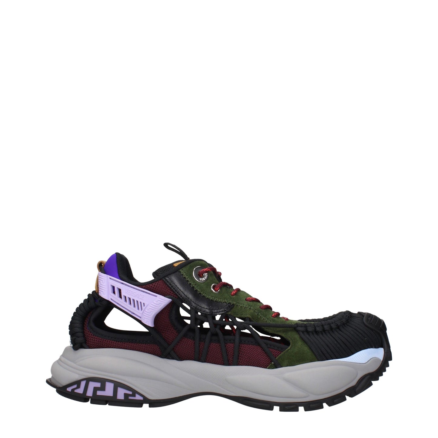 Sneakers de sport en cuir multicolore Versace