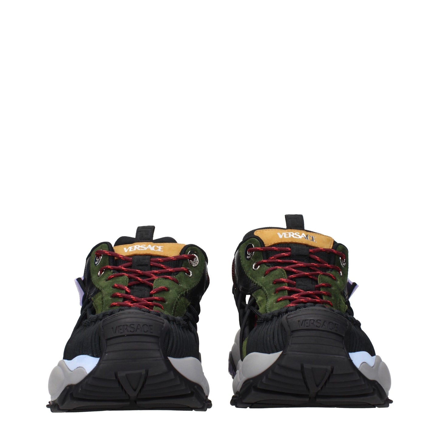 Sneakers de sport en cuir multicolore Versace