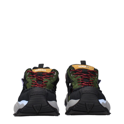 Sneakers de sport en cuir multicolore Versace