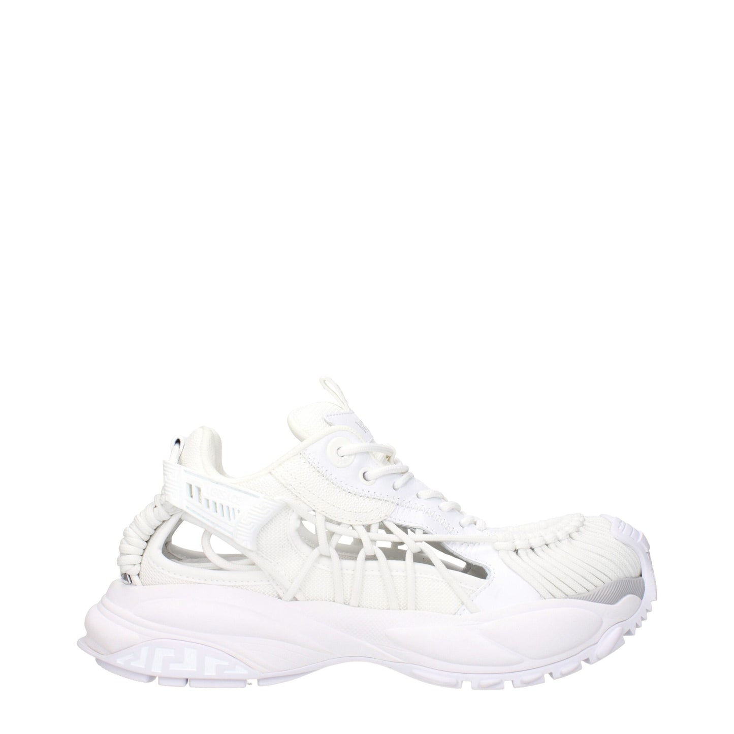 Sneakers de sport en cuir blanc Versace
