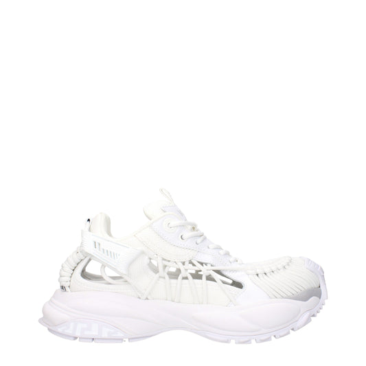 Sneakers de sport en cuir blanc Versace