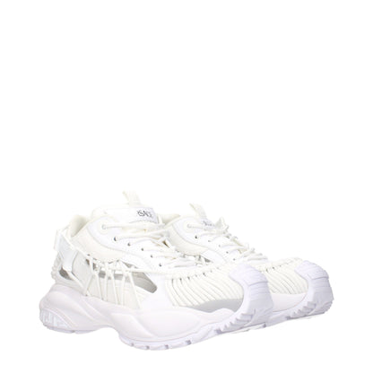 Sneakers de sport en cuir blanc Versace